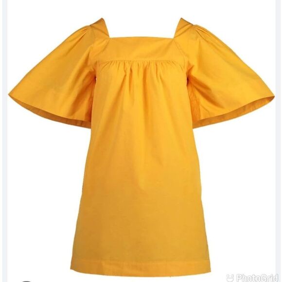 NEW Three Graces Sofia Cotton Poplin Sundress in Mango Yellow Size 8 - Picture 3 of 11